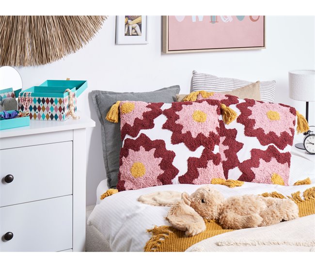 Beliani Cojín decorativo LORALAI Multicolor