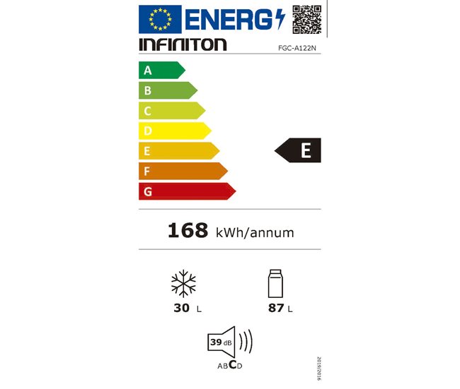Frigorífico Combi Infiniton FGC-A122N Negro
