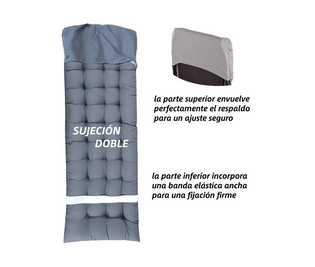 Pack 2 Cojines para Tumbona de Jardín 55x7 Gris