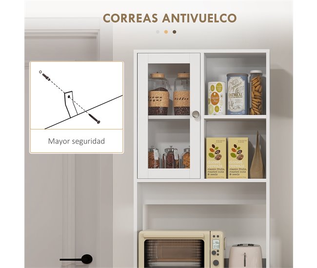 Alacena de Cocina MDF HOMCOM, hogar - cocina Blanco