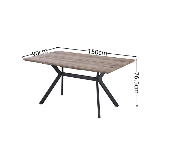 Mesa extensible color blanco OLIVIA Blanco/ Negro