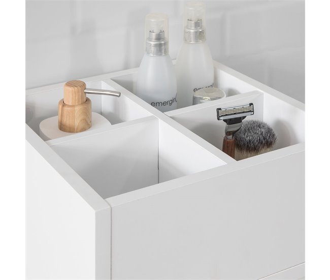 Armario Auxiliar Baño con 3 cajones BZR29-W SoBuy Blanco