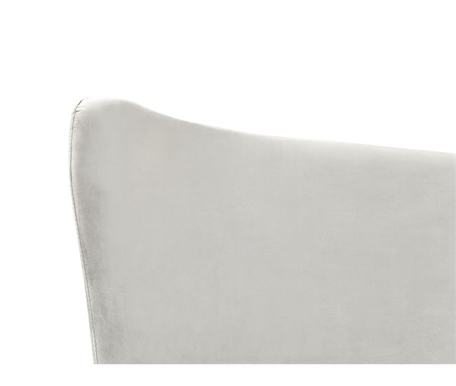 Beliani Cama con somier Terciopelo CHALEIX 168x212 Gris Claro