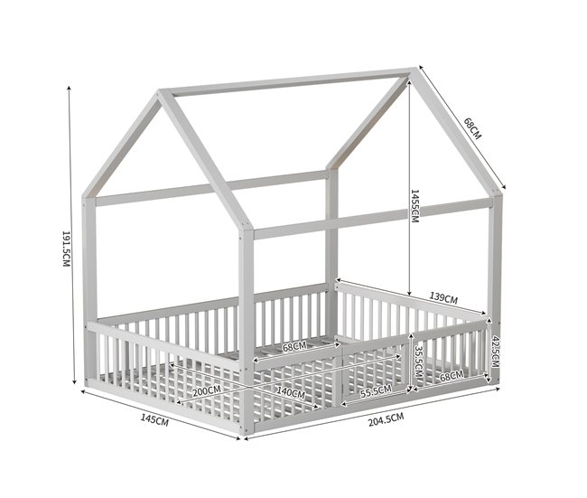 Camas infantiles 145x204 Blanco