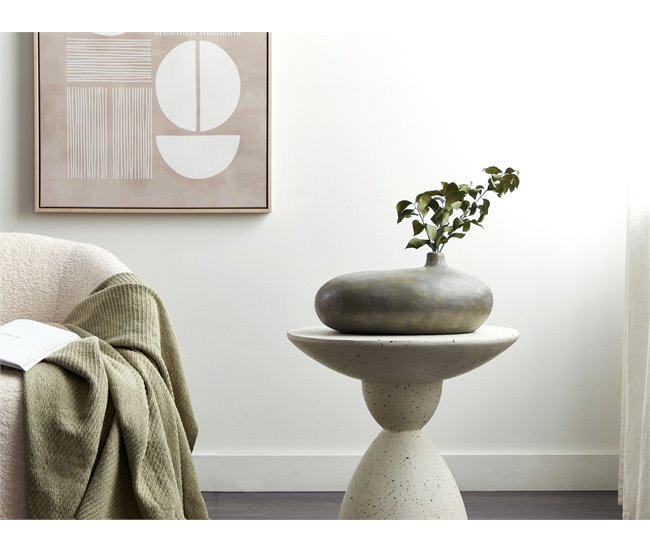 Beliani Jarrón decorativo RAWANG Gris