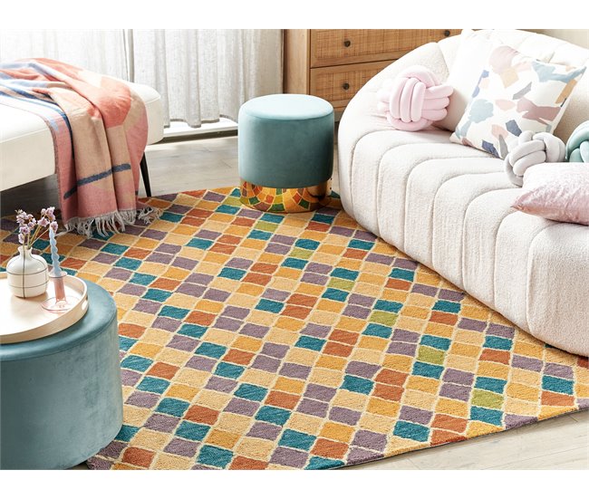 Beliani Alfombra de pelo corto KESKIN 200x200 Multicolor