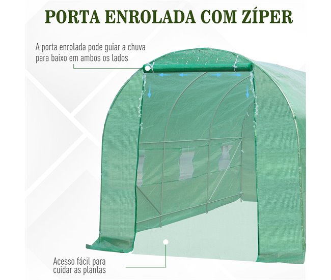 Invernadero de Jardín PE Outsunny Verde
