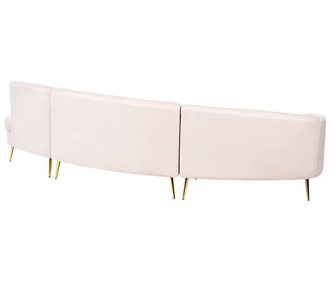 Beliani Sofá en U Terciopelo MOSS Beige