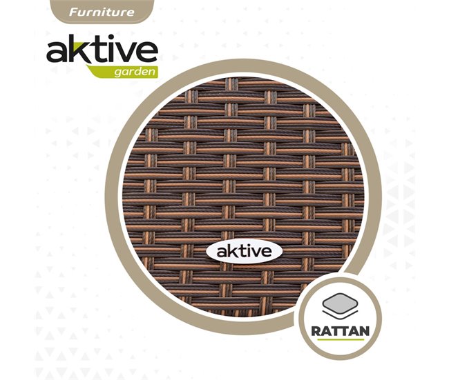 Conjunto muebles terraza con sillones y mesita ratán Aktive Negro