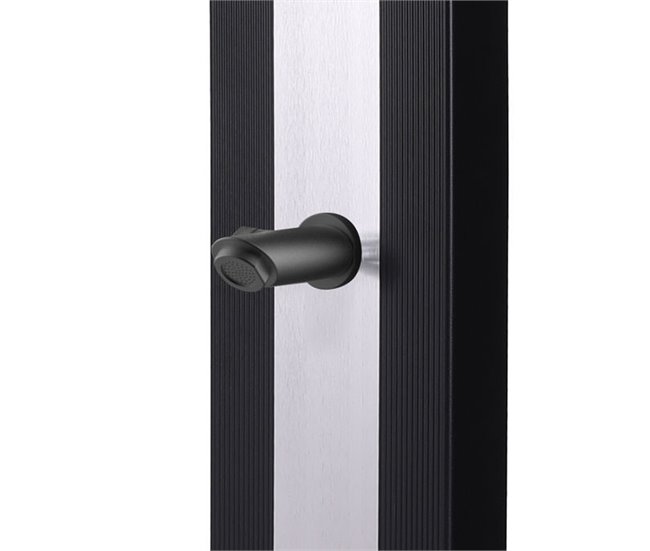Ducha solar de aluminio con lavapiés Sined DOCCIA ELLA INOX Negro