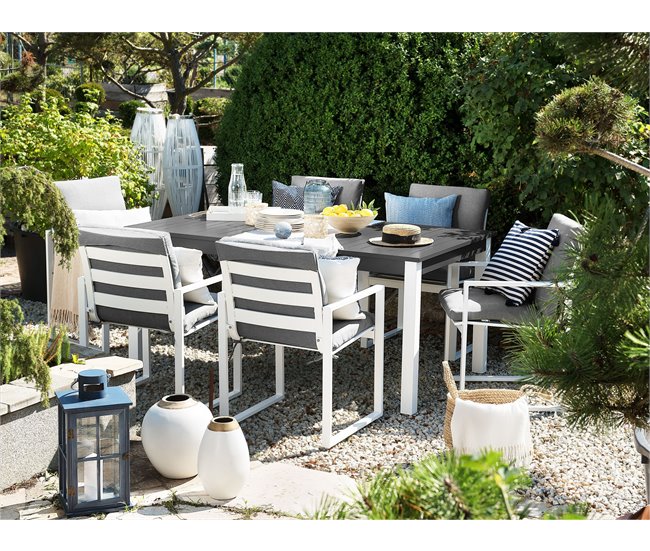Beliani Conjunto de comedor PANCOLE Gris