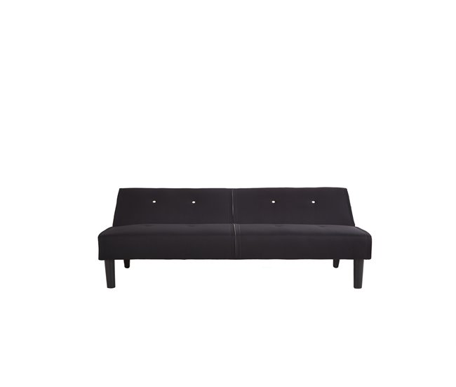 Sofá 2 plazas convertible en cama RIO color negro Negro