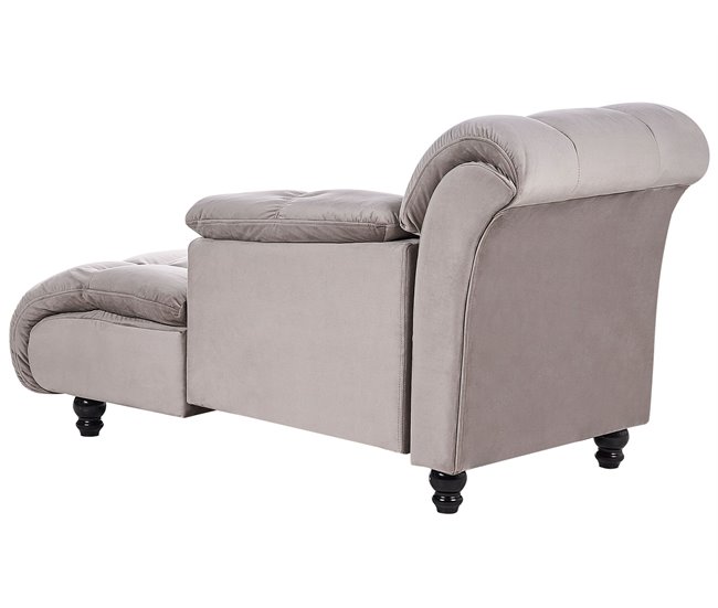Beliani Chaise longue Poliéster LORMONT Gris Oscuro