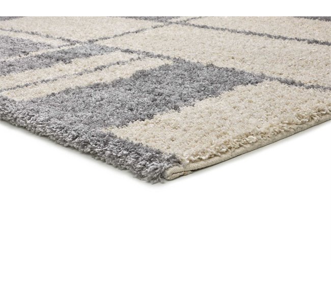 Alfombra shaggy geométrica HELIA - ATTICGO 133x190 Plateado