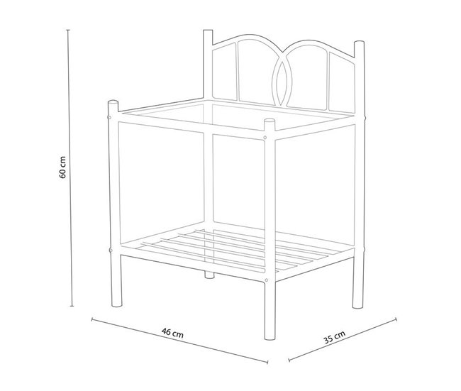 Mesita de noche Cynthia 46 Negro