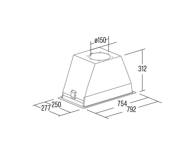 Campana integrada CATA GL75 X /D Inox
