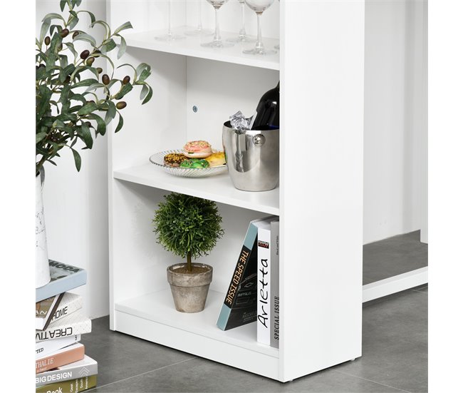 Mesa de Bar Tablero de MDF, Metal HOMCOM, hogar - cocina 115x55 Blanco