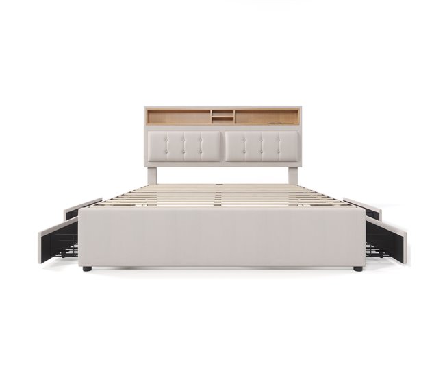 Camas de matrimonio 164x204 Beige