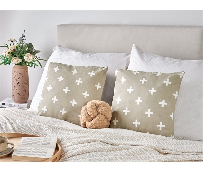 Beliani Cojín decorativo VELLEIA Gris