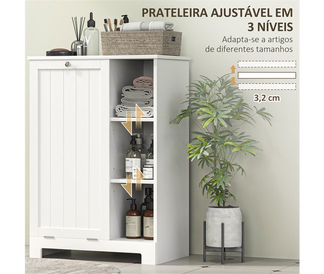 Armario de Baño MDF HOMCOM, hogar - baño Blanco