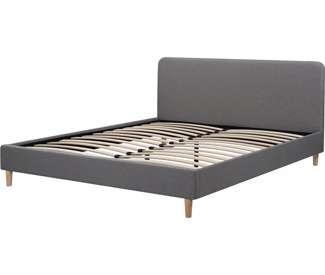Cama doble de tela 145x197 Gris