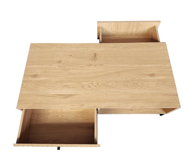 Mesa de centro color roble CRETA Madera