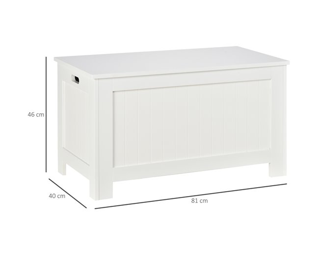 Otomana de Almacenaje Tablero de MDF HOMCOM 81 Blanco