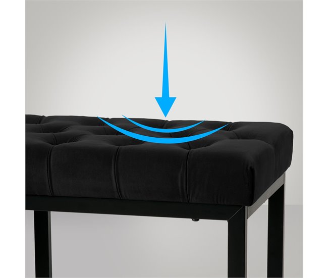 Banco banqueta pie de cama asito diseño 120x37 Negro