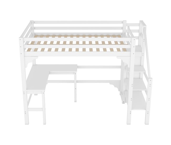 Cama alta para niños Blanco