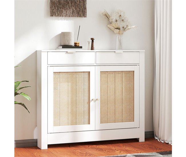 Cubre Radiadores Melamina de Madera, MDF HOMCOM Blanco