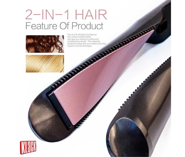 Plancha de Pelo Profesional Ondulador de Cerámica Tormalina KLACK® Negro