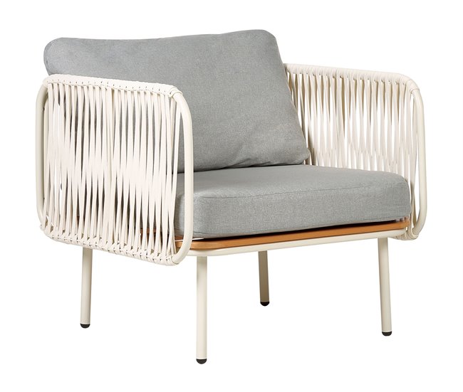 Beliani Conjunto longue SENISE Blanco/ Gris