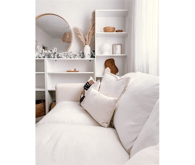 Beliani Cojín decorativo HELIOTROPE 30x50 Blanco