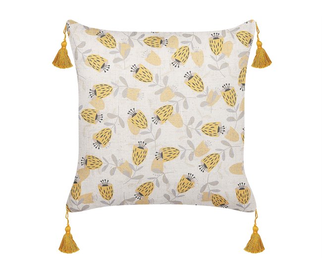 Beliani Cojín decorativo ABUTILON Beige