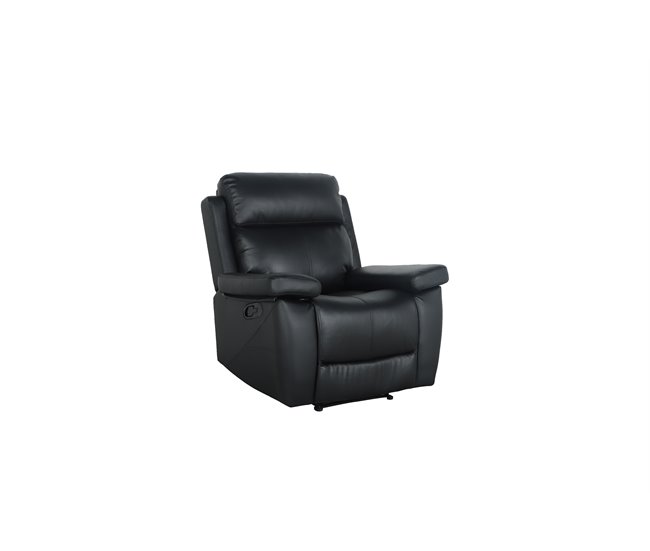 Sillón relax manual THEA piel negro Negro