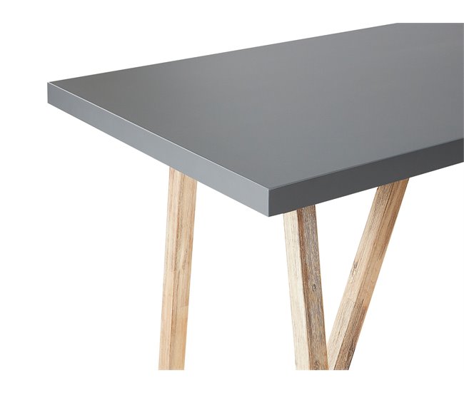 Beliani Conjunto bistro TALAMONE Gris/ Madera