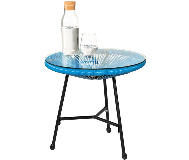 2 sillas de jardín con mesa Azul