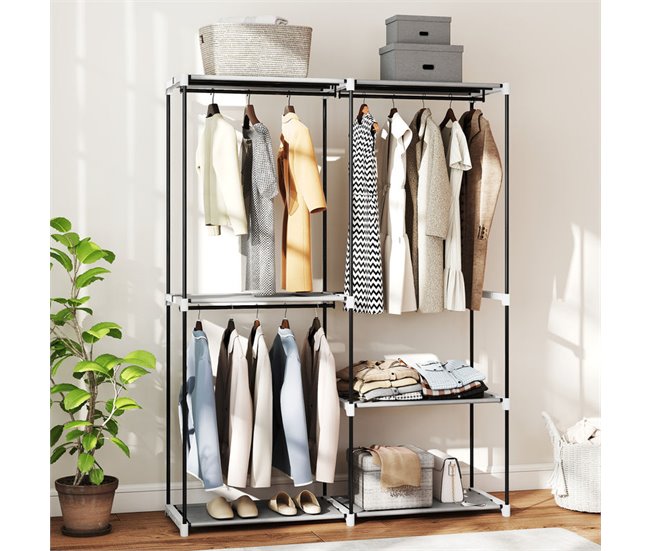 Armario de Ropa Tela no Tejida HOMCOM Gris