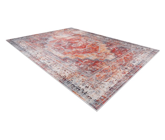 Alfombra lavable ANDRE 1684 Marco vintage 120x170 Rojo
