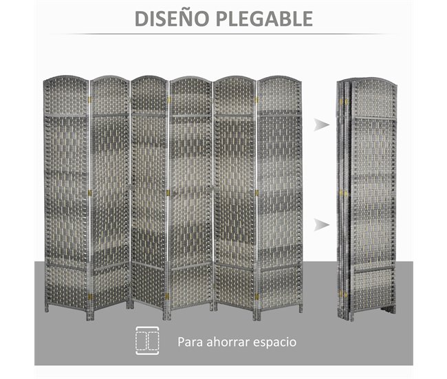 Biombo Polipropileno HOMCOM, hogar - decoración Gris