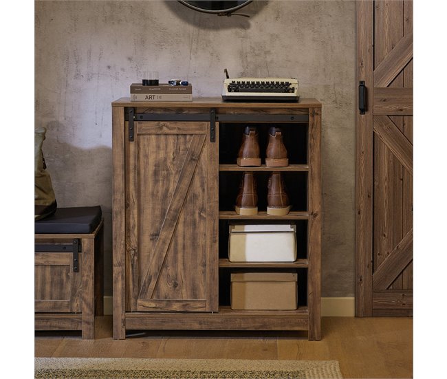 Aparador Recibidor con Puerta corrediza de Granero FSB59-N SoBuy Madera
