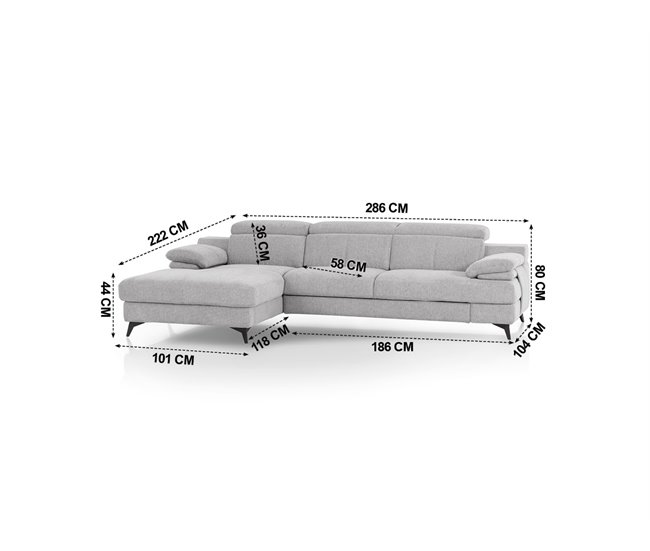 Chaise longue con cama TITUS Antracita