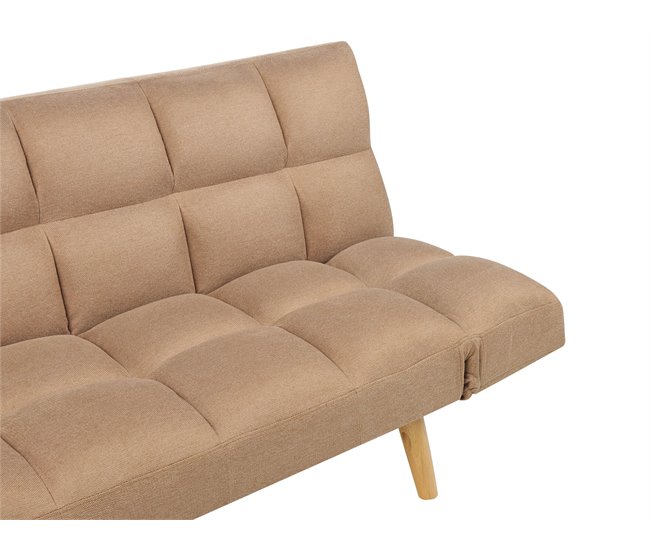 Beliani Sofá de 3 plazas Poliéster INGARO Marron Claro