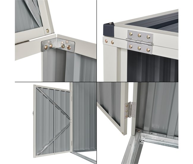 Cobertizo para 2 contenedores de basura acero Tarbek Antracita