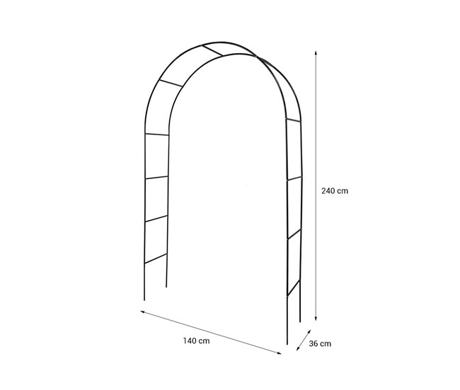Acomoda Textil – Arco de jardín de Metal para Eventos. Negro