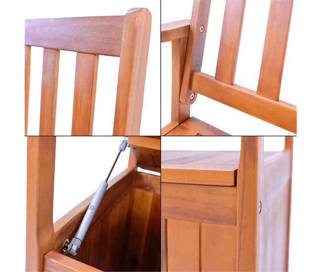 Banco Avenzzano con compartimento madera de acacia Natural