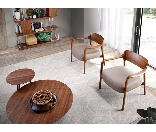 ANGEL CERDA Sillón nogal y polipiel visón Nogal