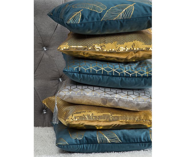 Beliani Cojín decorativo FREESIA 45x45 Azul/ Verde