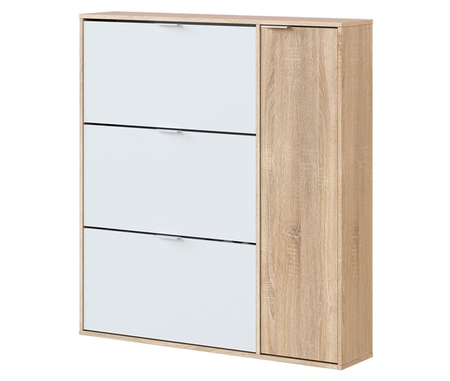 Mueble zapatero 4 Puertas Dana Roble/Blanco Roble