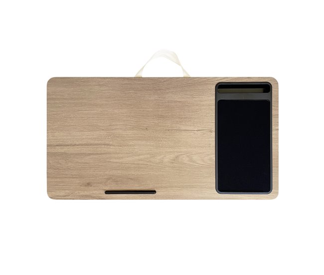 Acomoda Textil – Mesa de Cama para Portátil, Acolchado. 30x30 Madera